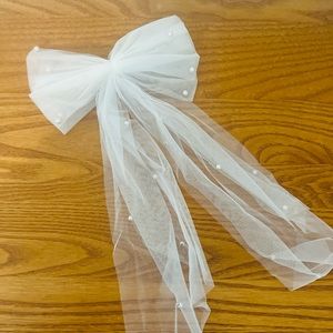 Bride Pearl Clip In Hair Bow